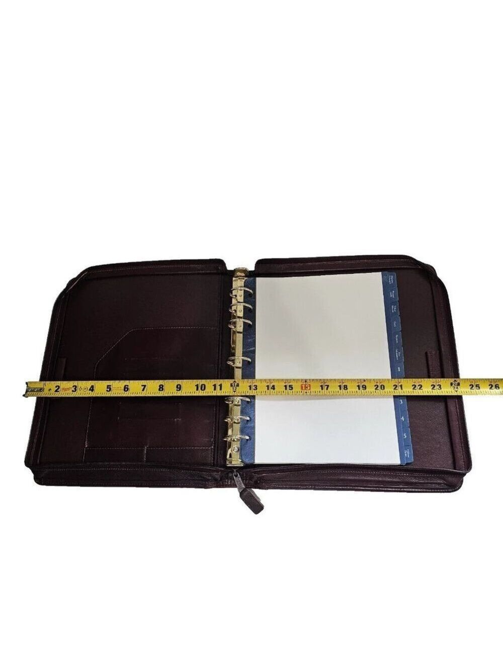 Franklin Quest Leather 7 Ring Binder Burgundy Organizer Dividers Card Holders - Picture 16 of 16